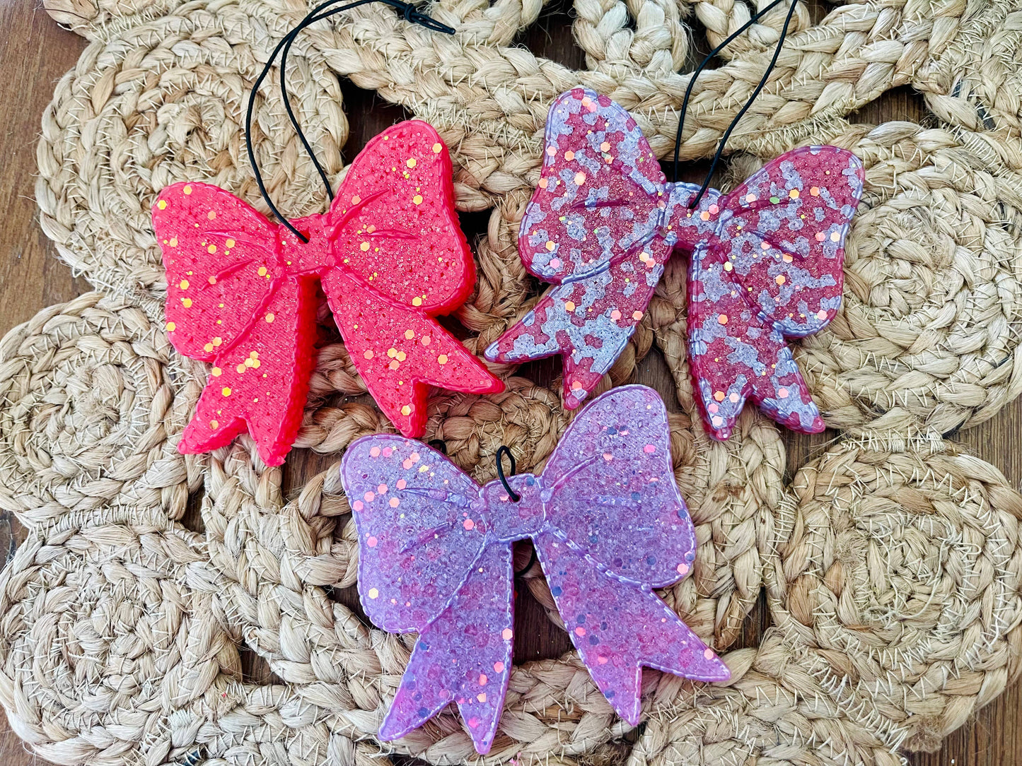 Glitter Bow Car Freshie