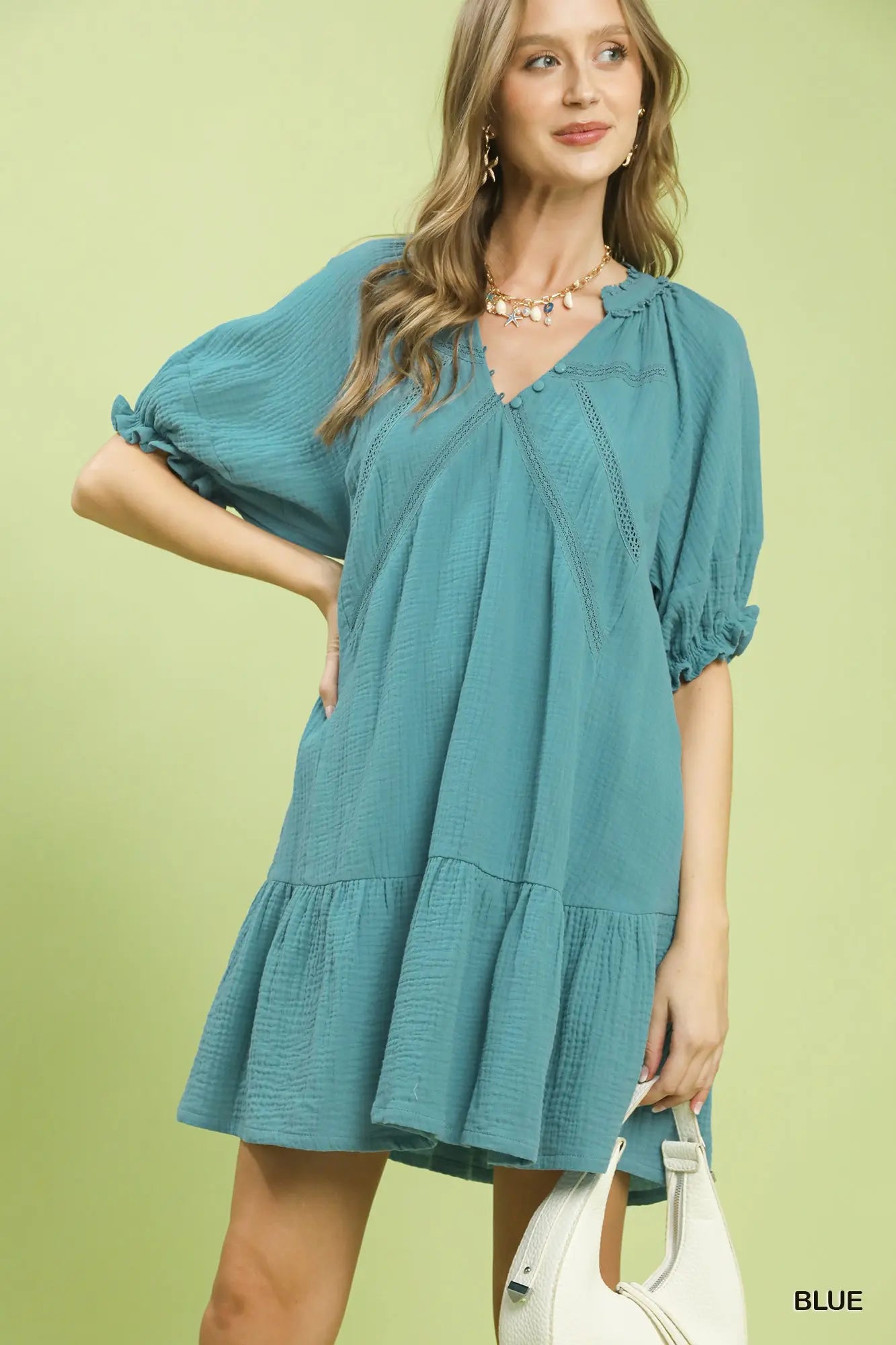 Cotton Gauze Mini Dress