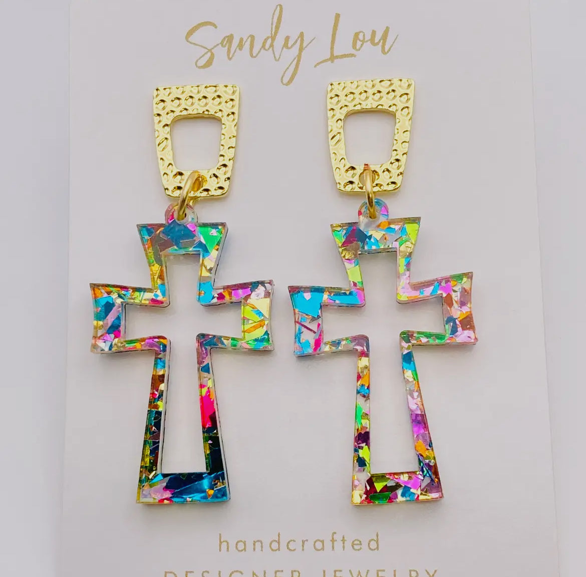 Cross Acrylic Earrings