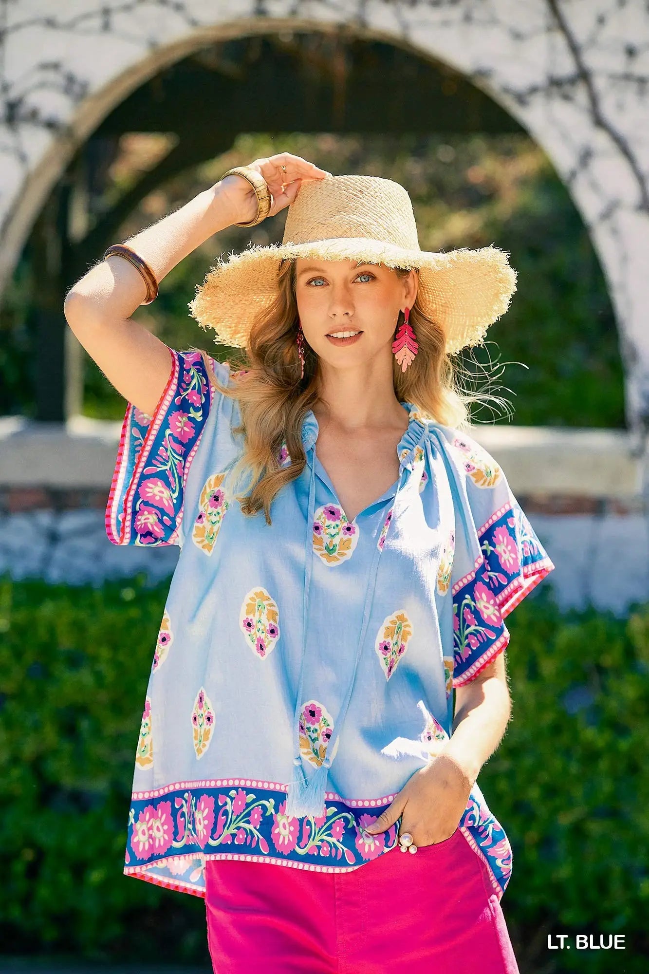 Light Blue Bloom Top