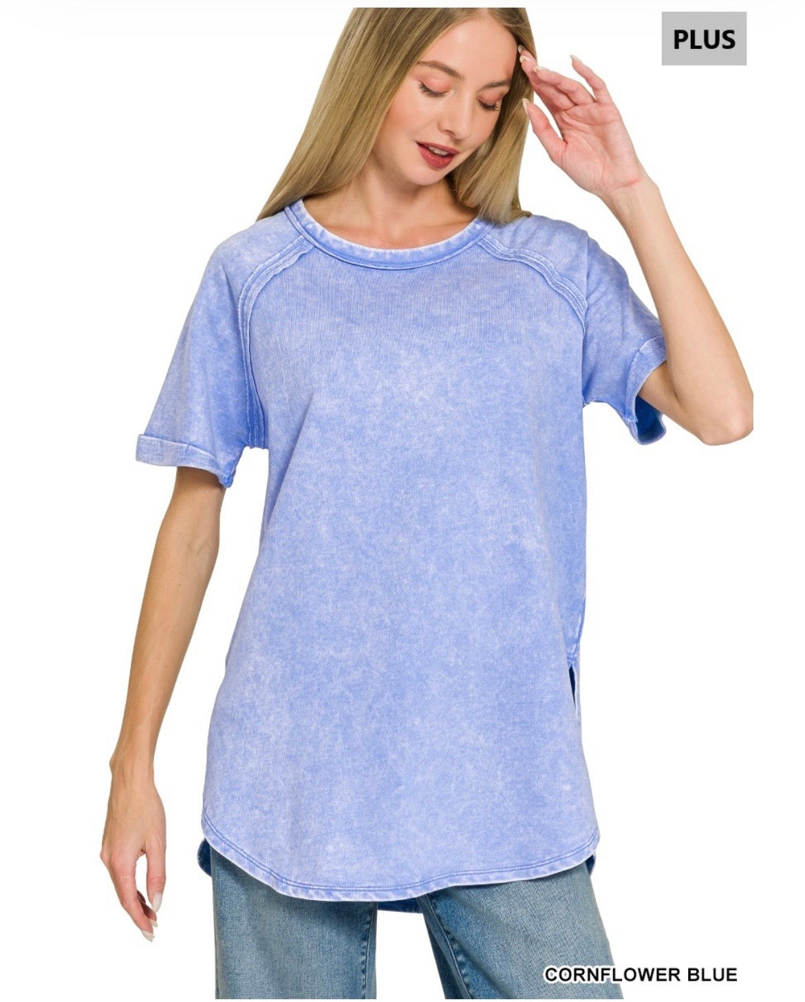 Acid Wash Pullover Top
