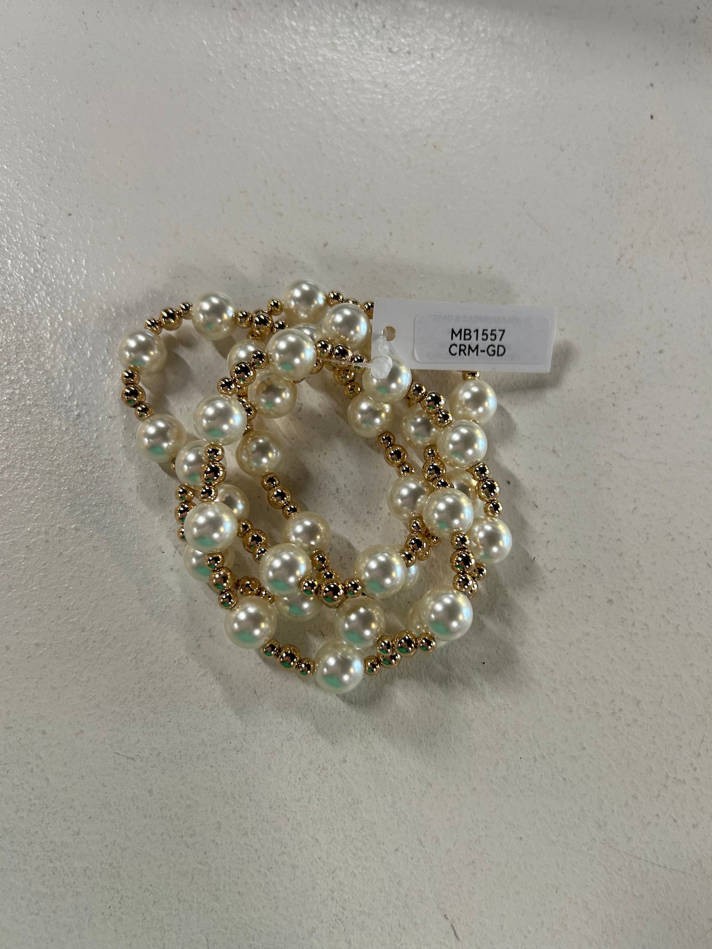 Gold and White Bead Stack