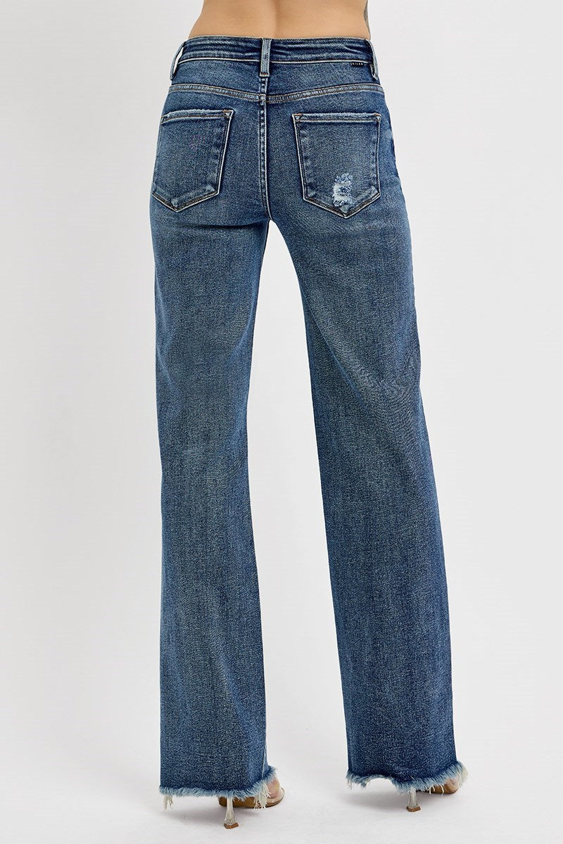 Tummy Control High Rise Long Straight Jeans