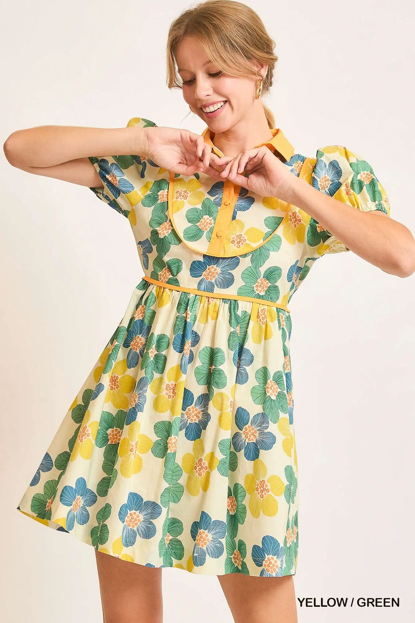 Vintage Floral Babydoll Dress