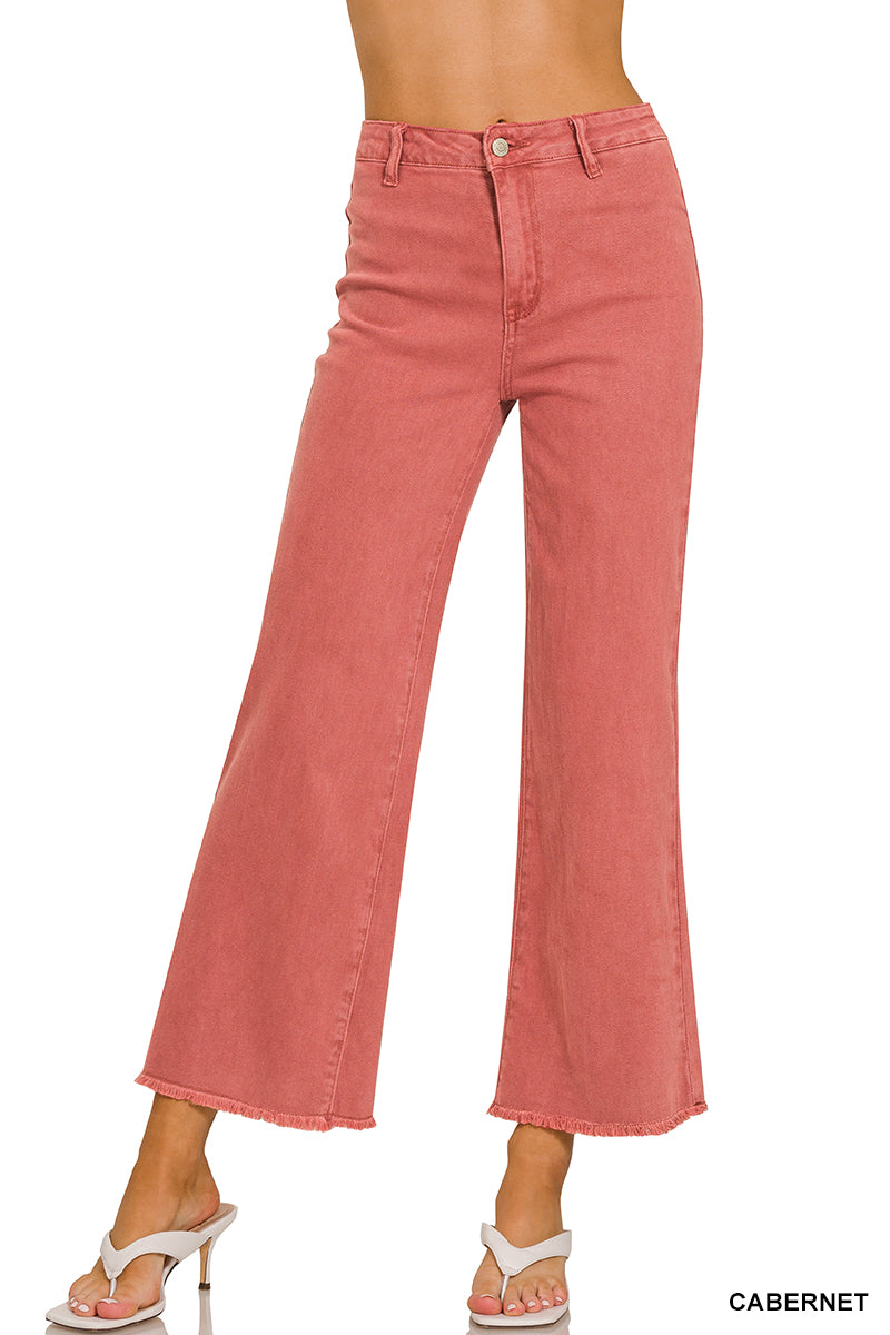 Acid Washed Frayed Jeans
