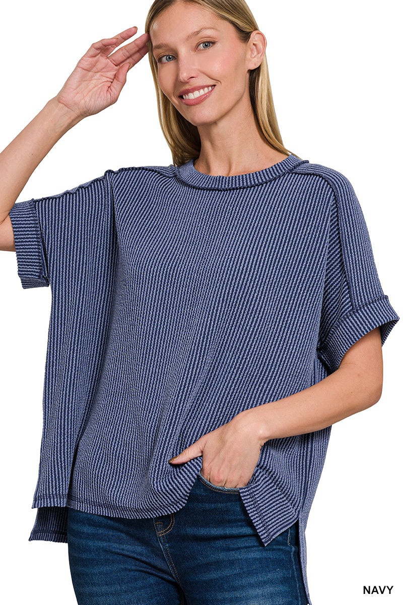 Short Sleeve Ribbed Top