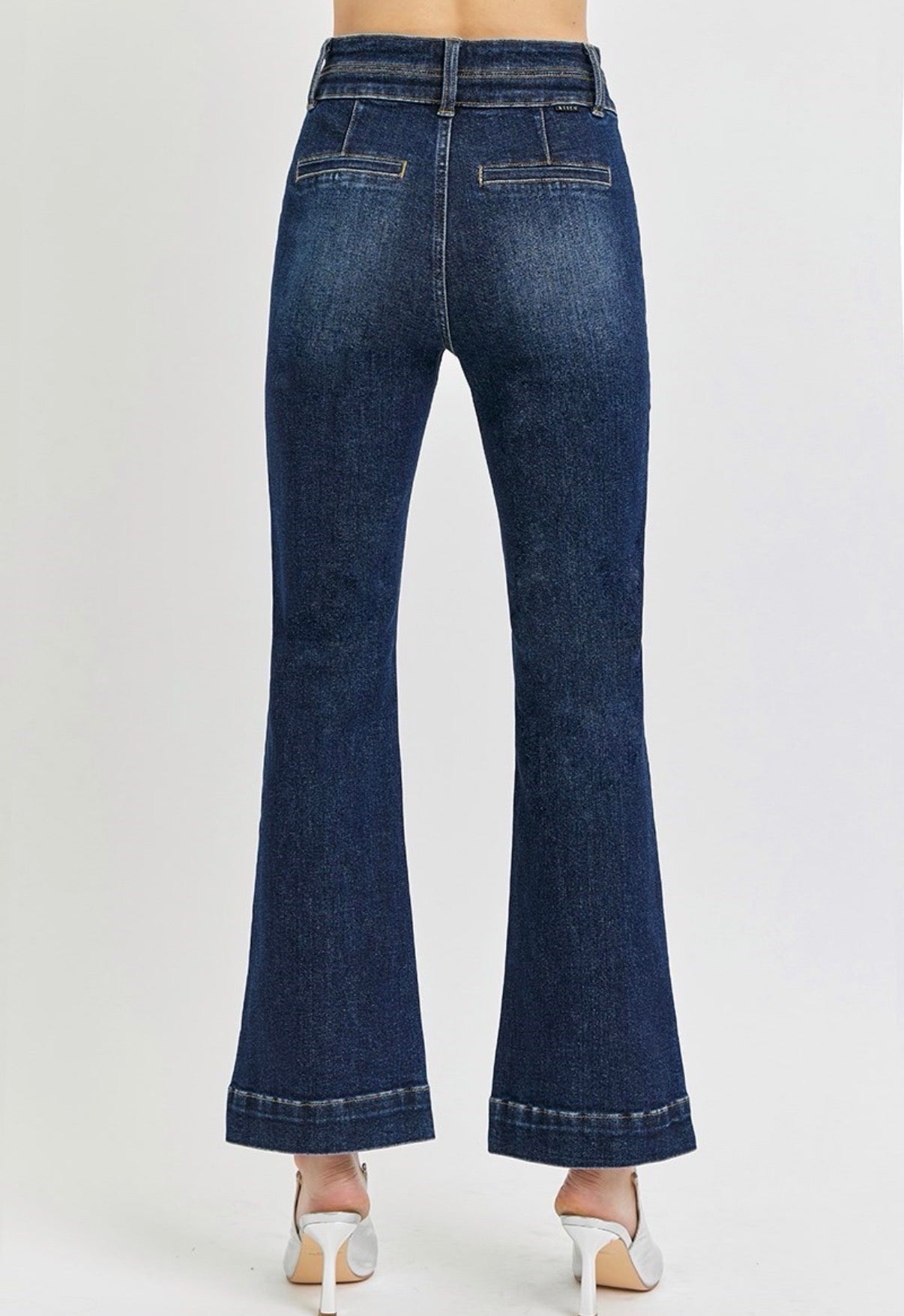 Dark Ankle Bootcut Jeans