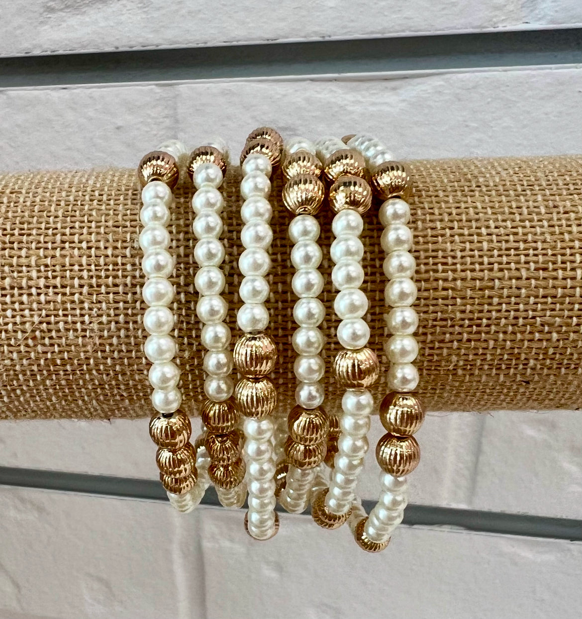 Gold & Pearl White Stack