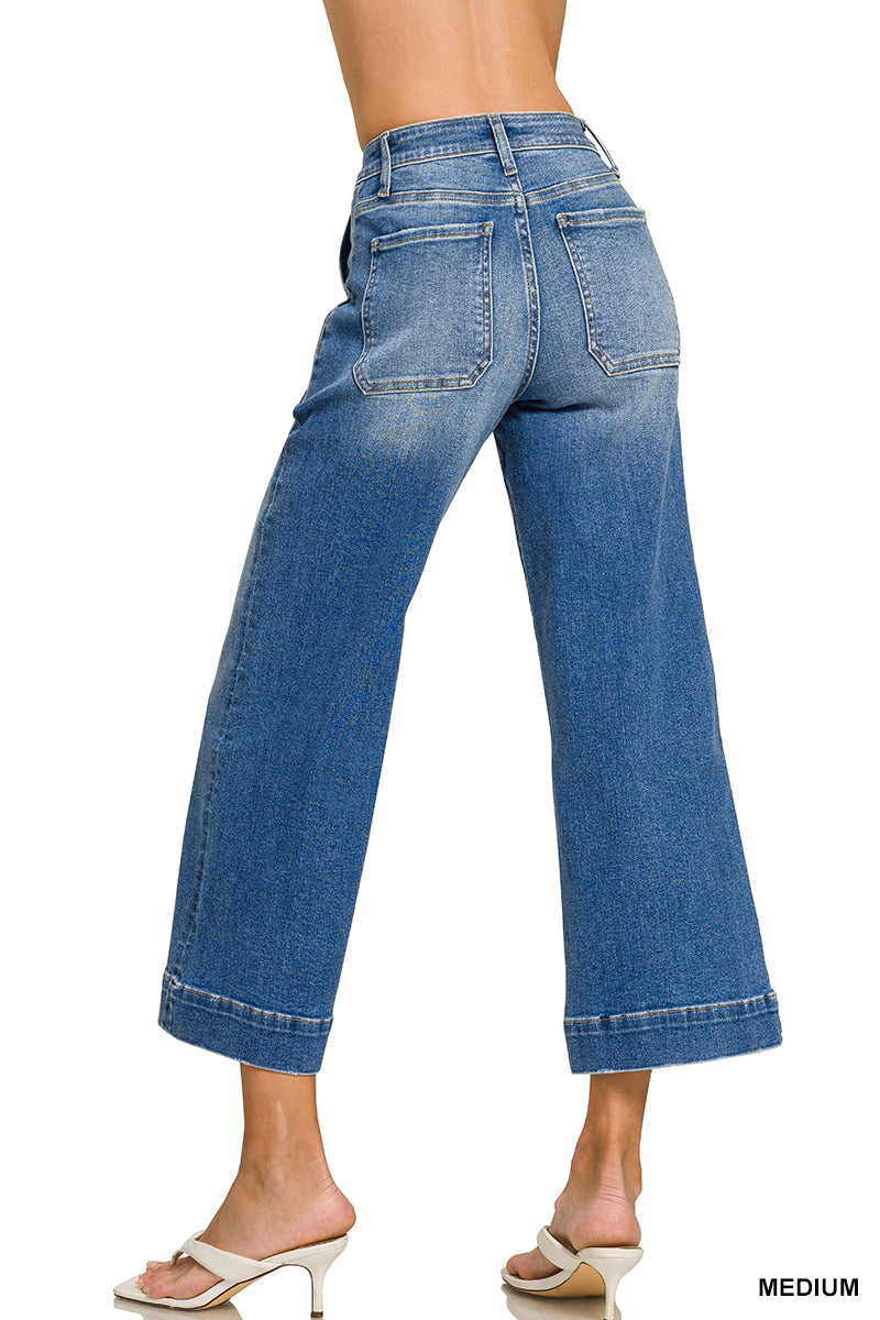 Utility Pocket Cropped Jeans