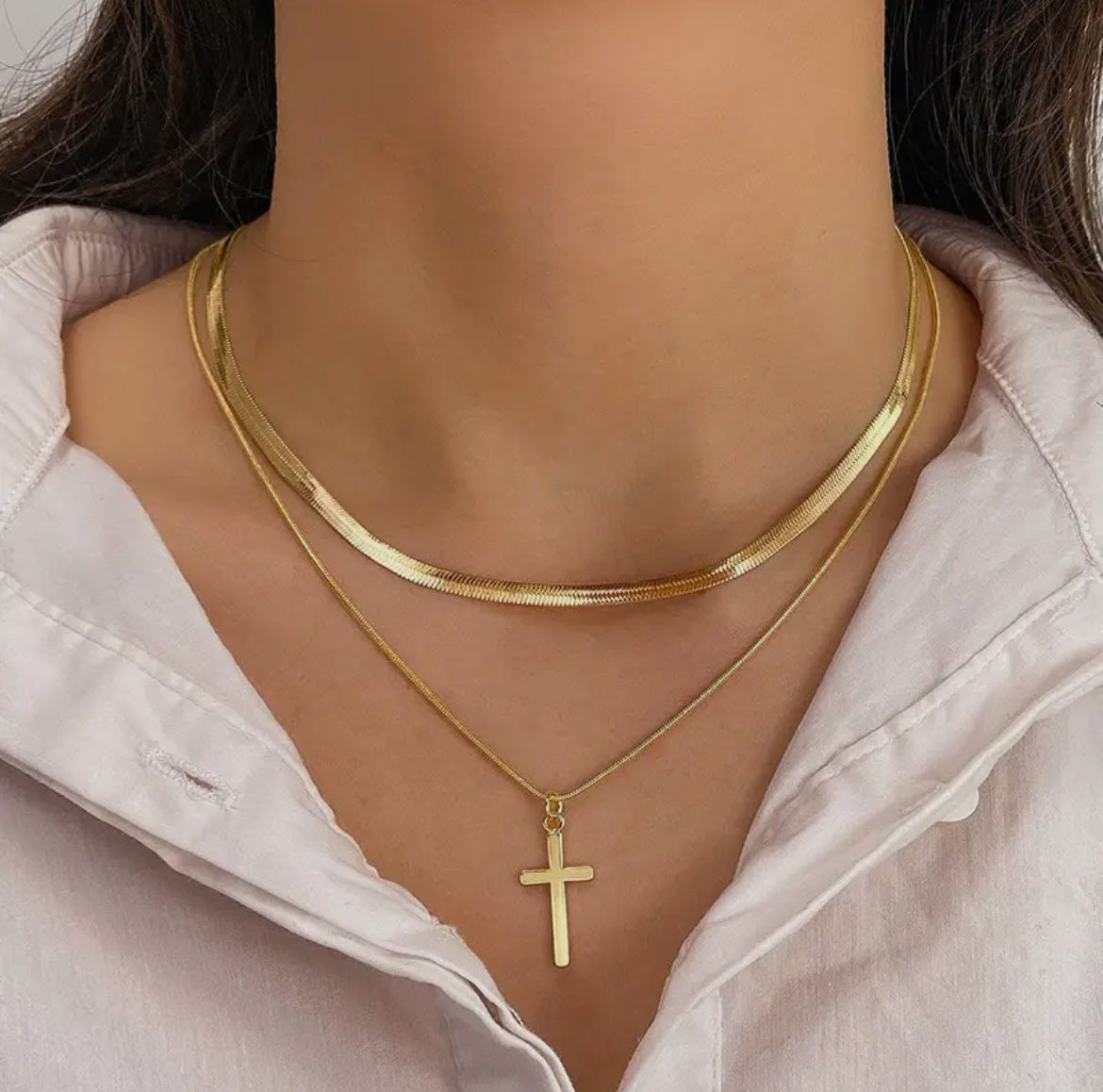 Cross Double Necklace