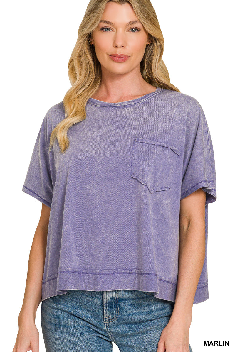 Acid Wash Oversized Top