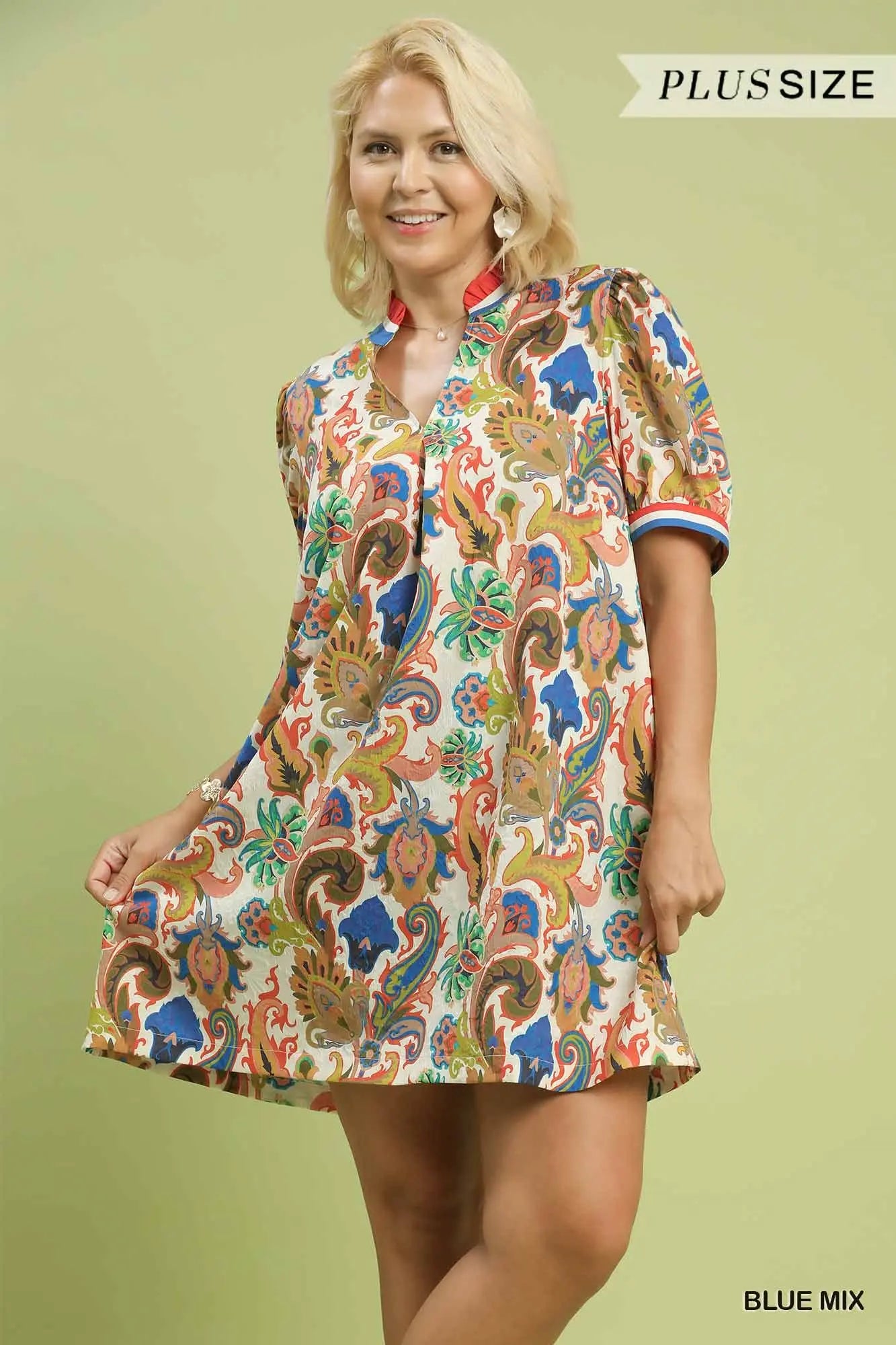 Abstract Print Mini Dress