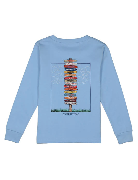 Boys Southeastern Showdown LS Light Blue Tee