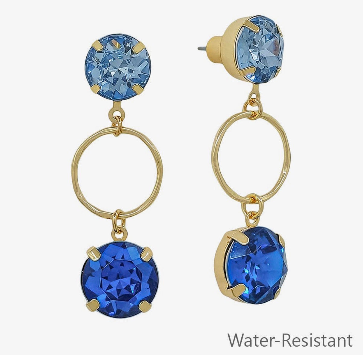 Open Hoop Crystal Earrings