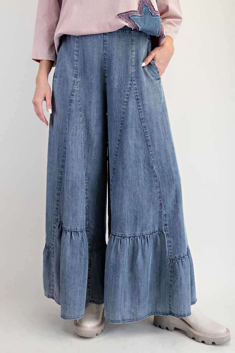 Dark Washed Wide Leg Pants