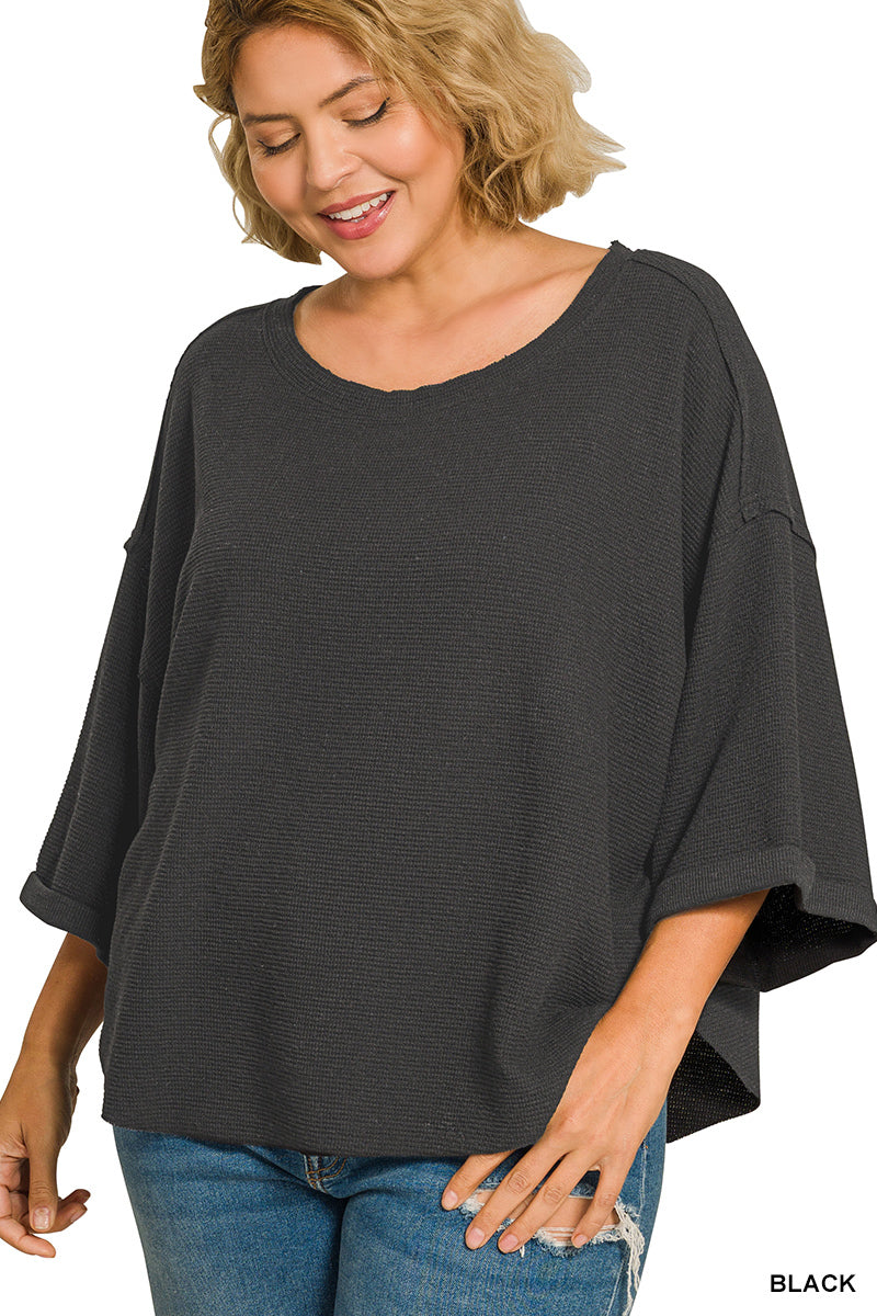 Black Quarter Sleeve Top