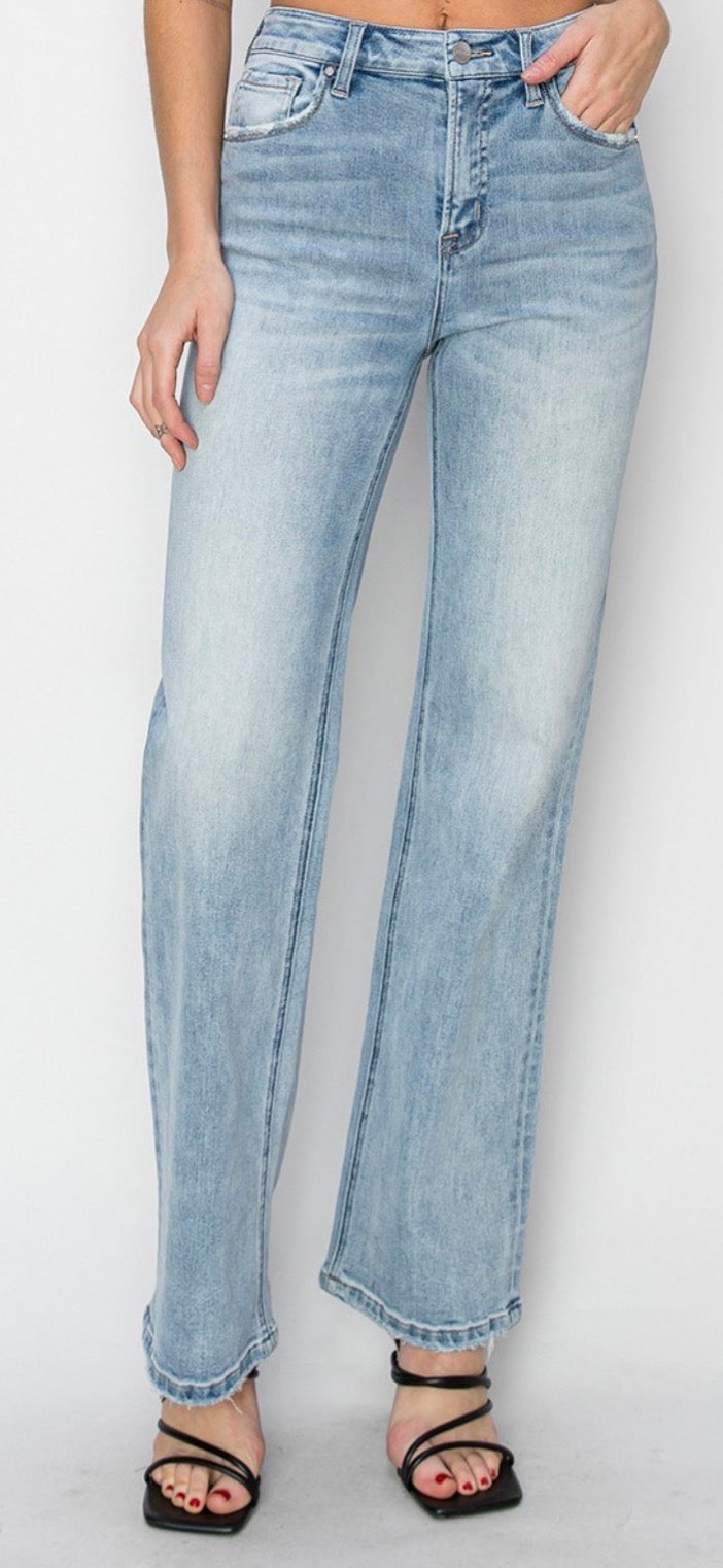 Light Wash Straight Jeans