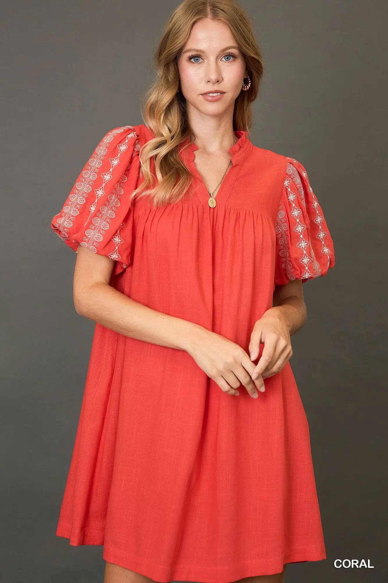 Embroidered Midi Dress