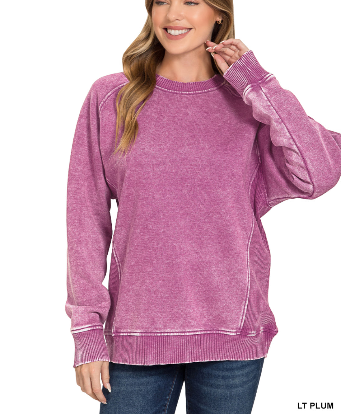 Acid Wash Fleece Sweatshirt