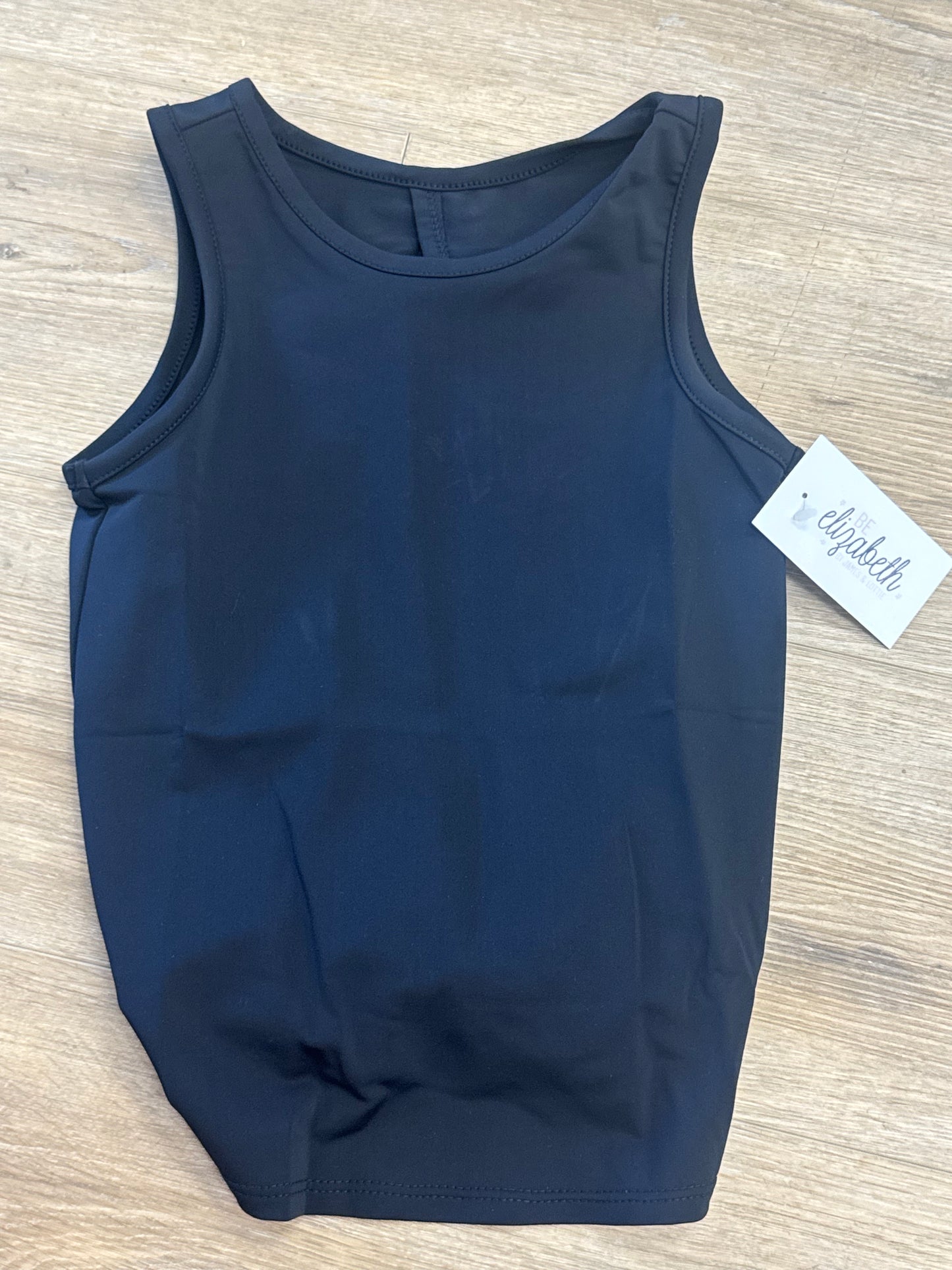 Black Athleisure Tie Back Top