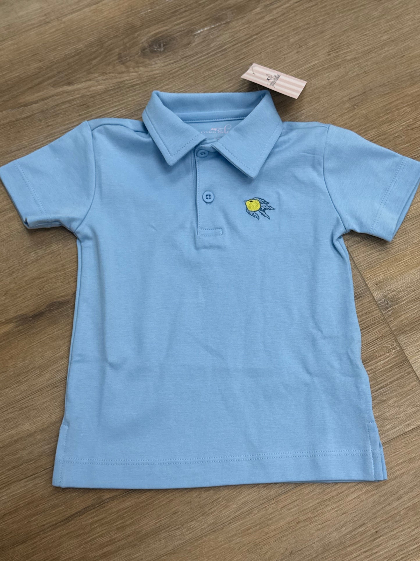 O'Fishally Summer Knit Light Blue Polo