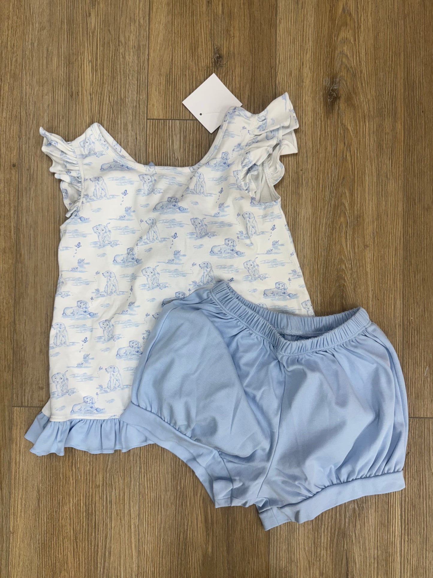 Blue Puppy Knit Mae Banded Short Set