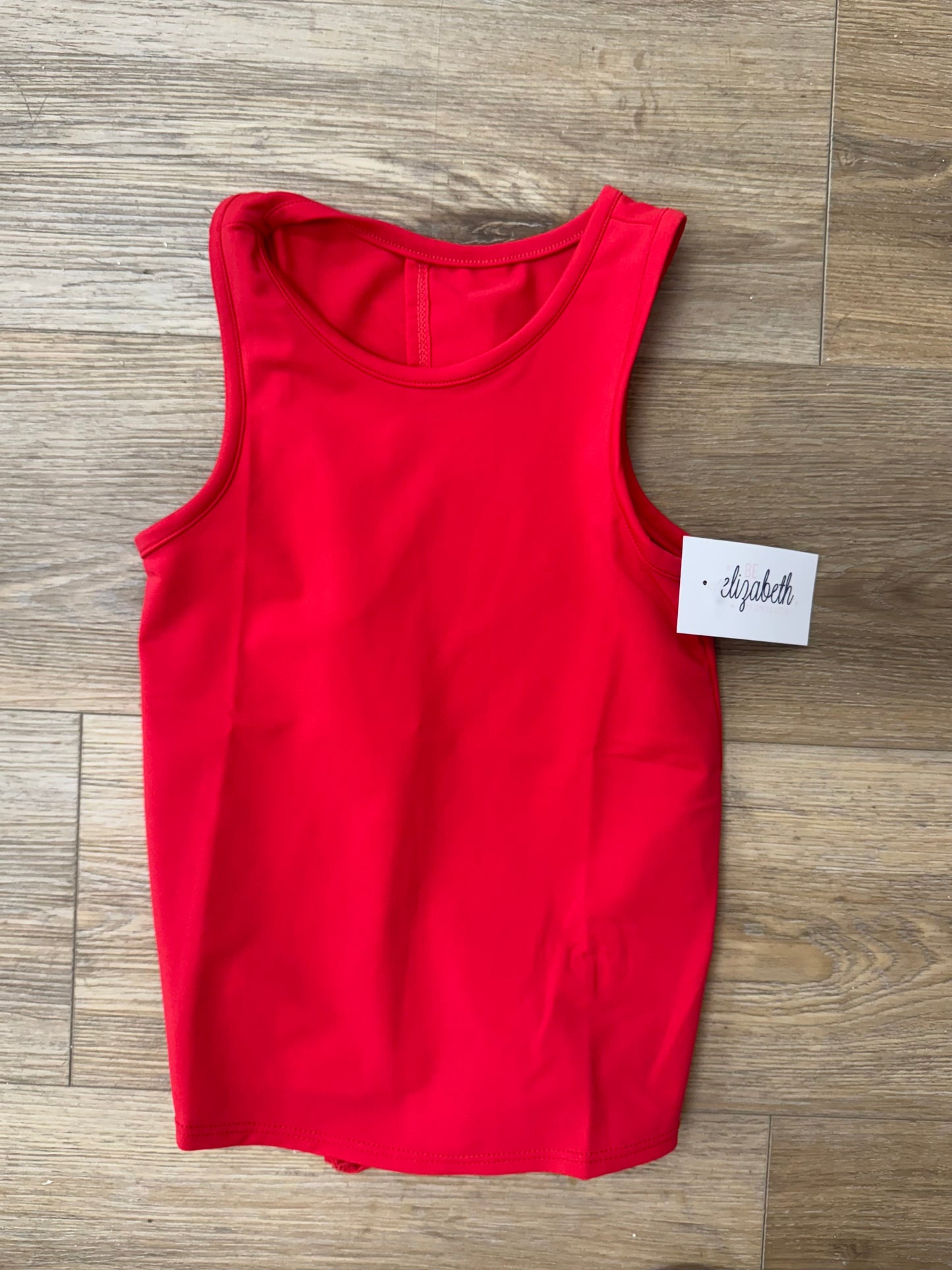 Red Athleisure Tie Back Top