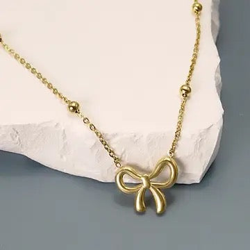 Bow Tarnish Free Necklace
