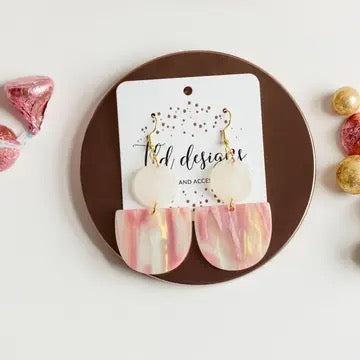 Pink Acrylic Earrings