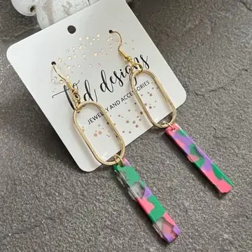 Gold & Colorful Earrings