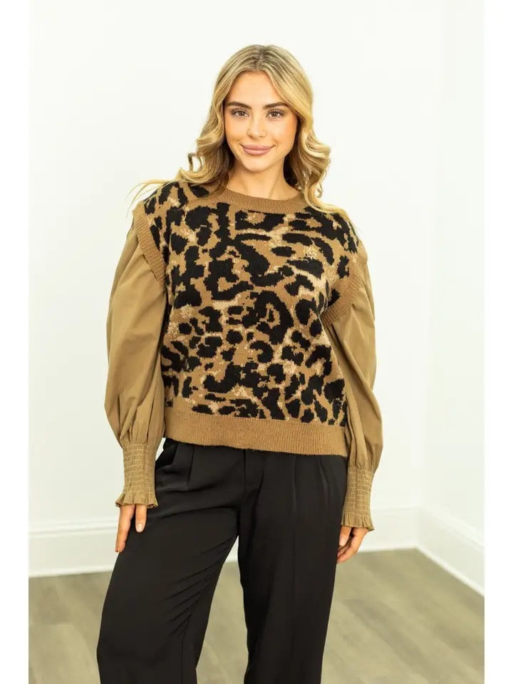 Leopard Long Sleeve Sweater Top