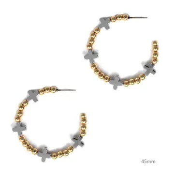 Gold Hoops With Silver