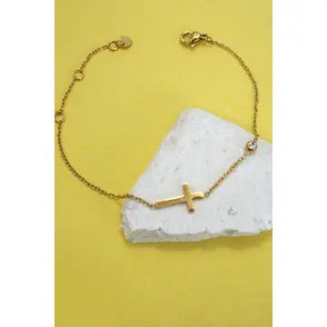 Gold Cross Bracelet