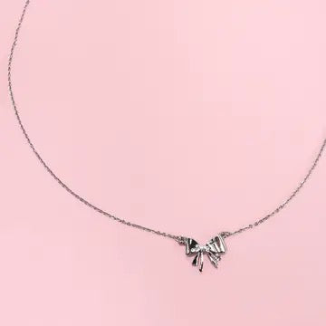 Silver Bow Necklace