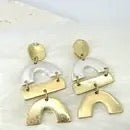 Marble and Gold Earrings