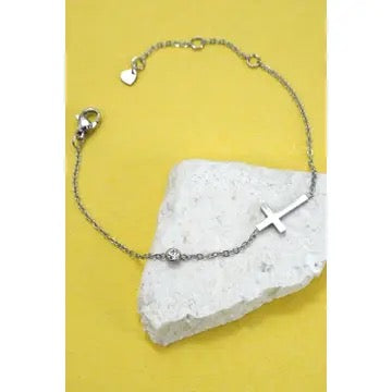 Silver Cross Bracelet