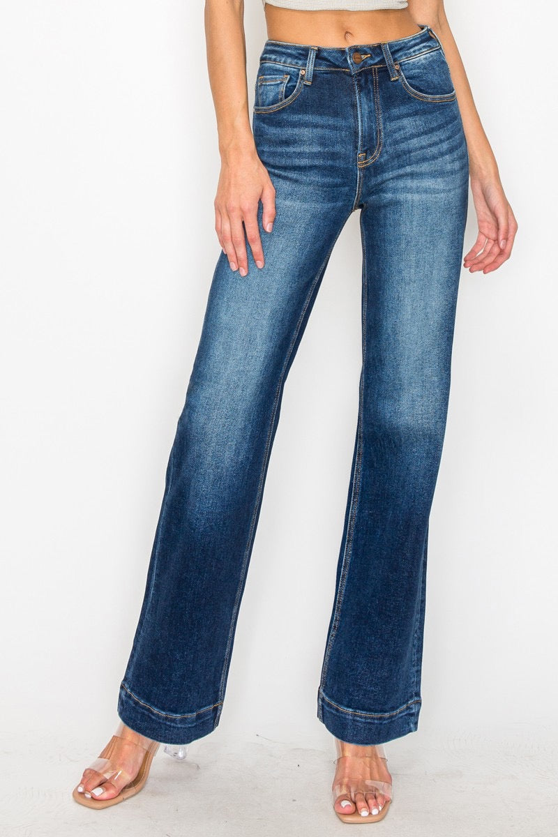 Dark Wash High Rise Straight Jeans