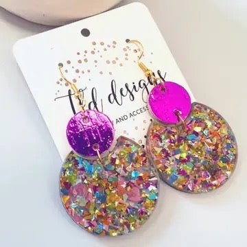 Confetti Round Earrings