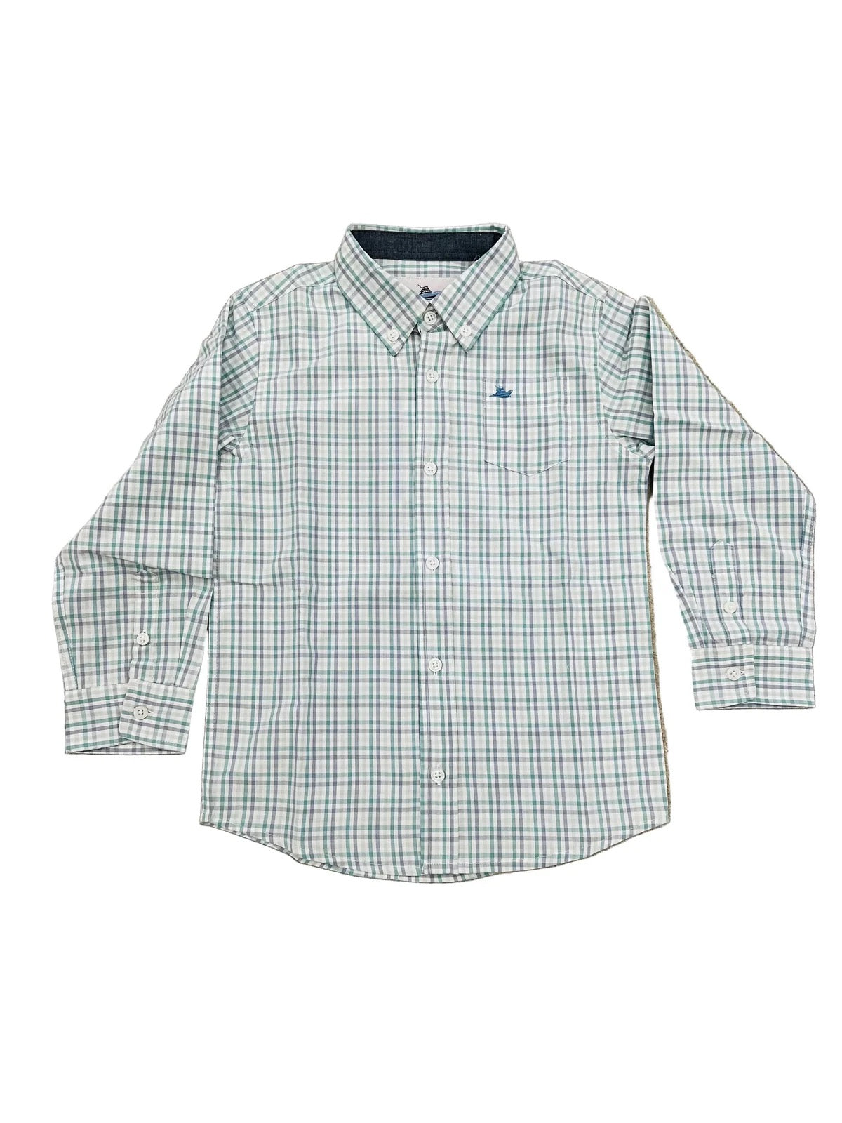 Long Sleeve Green Striped Dress Shirt
