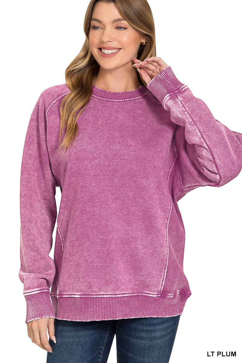 Acid Wash Fleece Sweatshirt