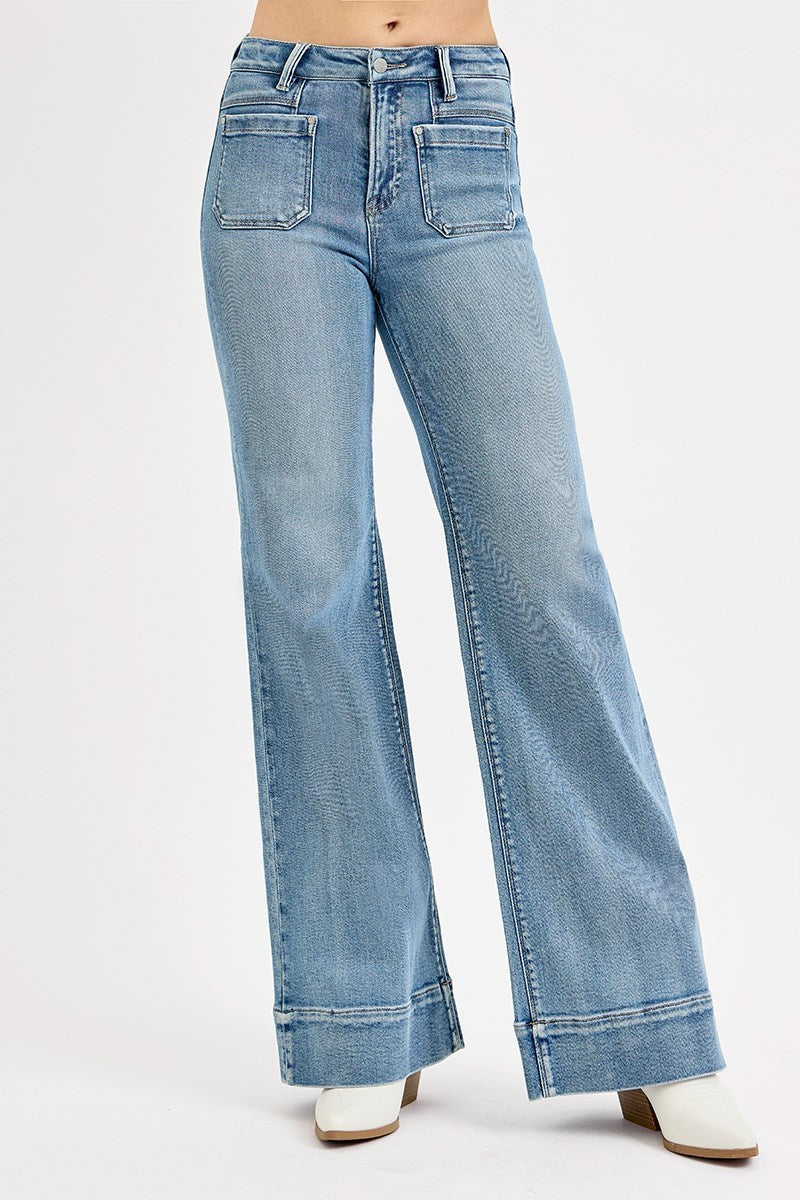 High Rise Flare Patch Pocket Top