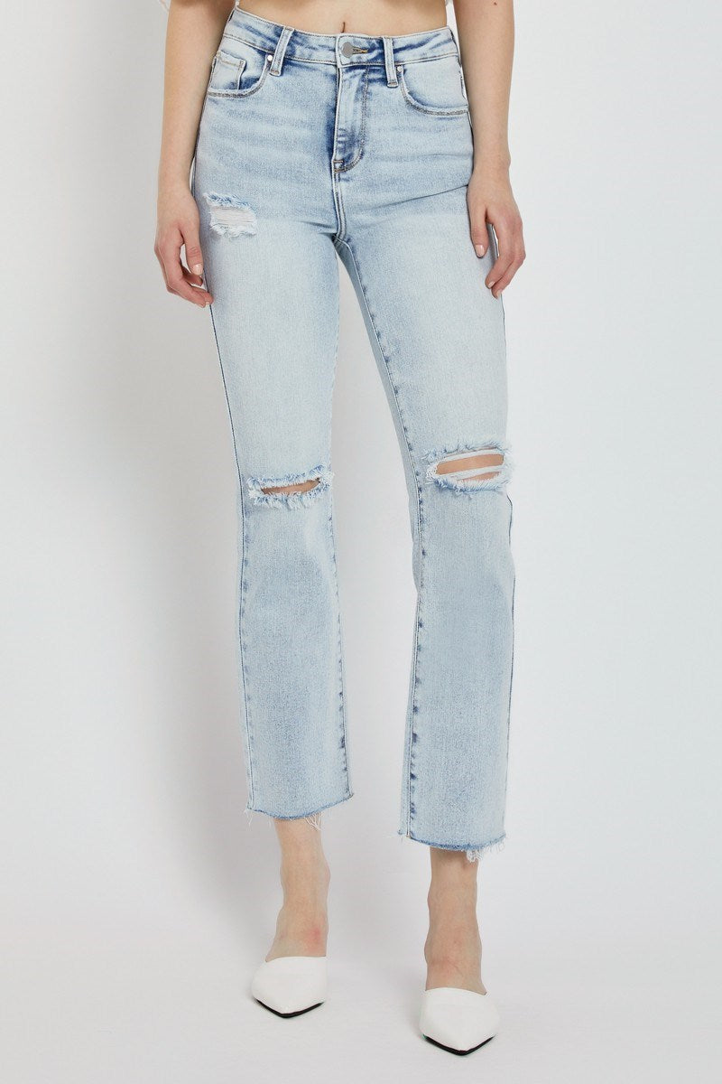 Acid Light Wash Distressed Jeans