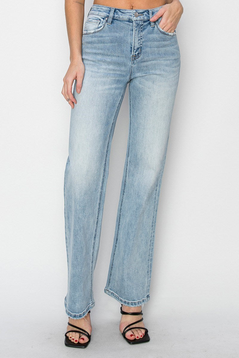 Light Wash Straight Jeans