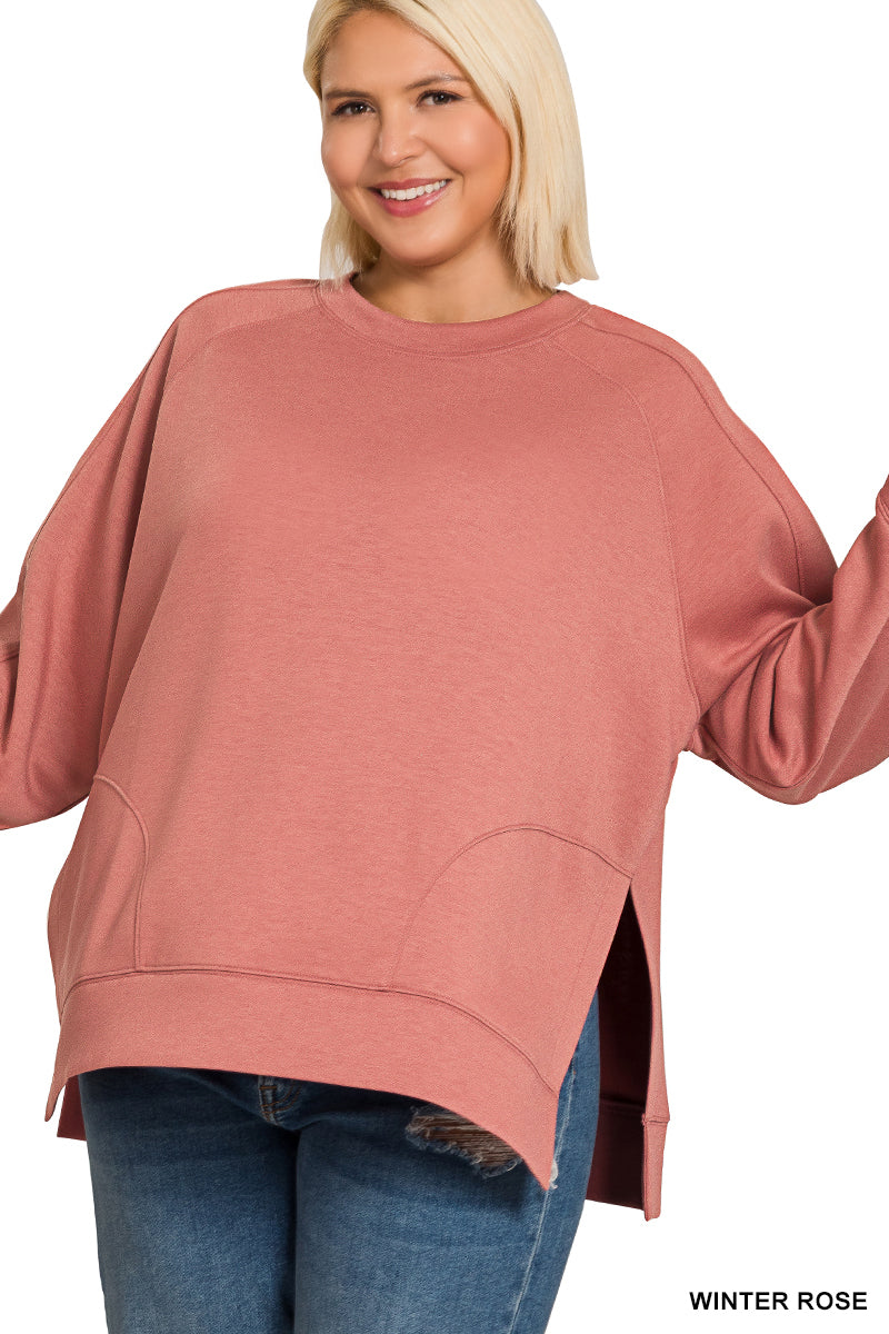 Plus Scuba Round Neck Pullover
