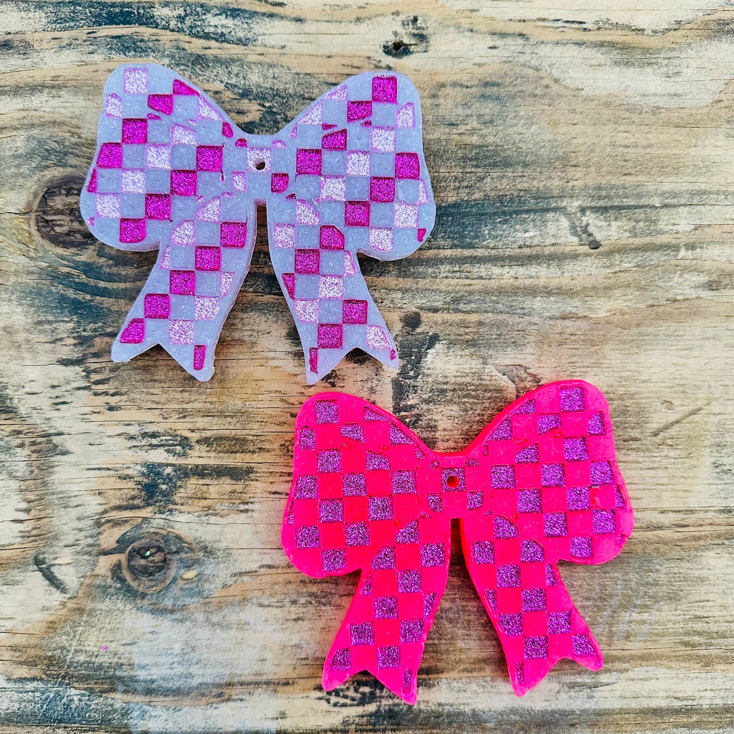**Custom** Checkered Bow Car Freshie