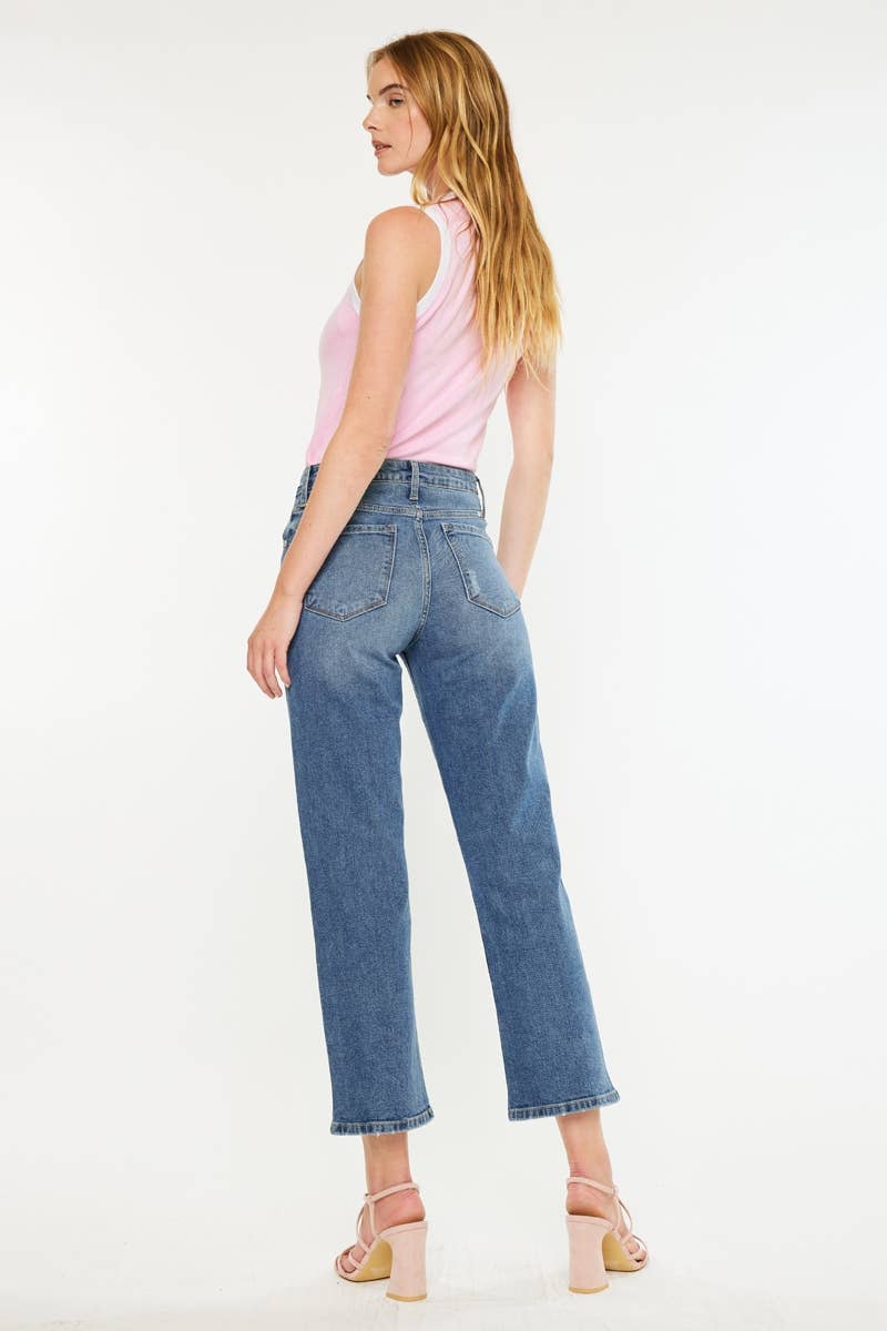 High Rise True Straight Jeans