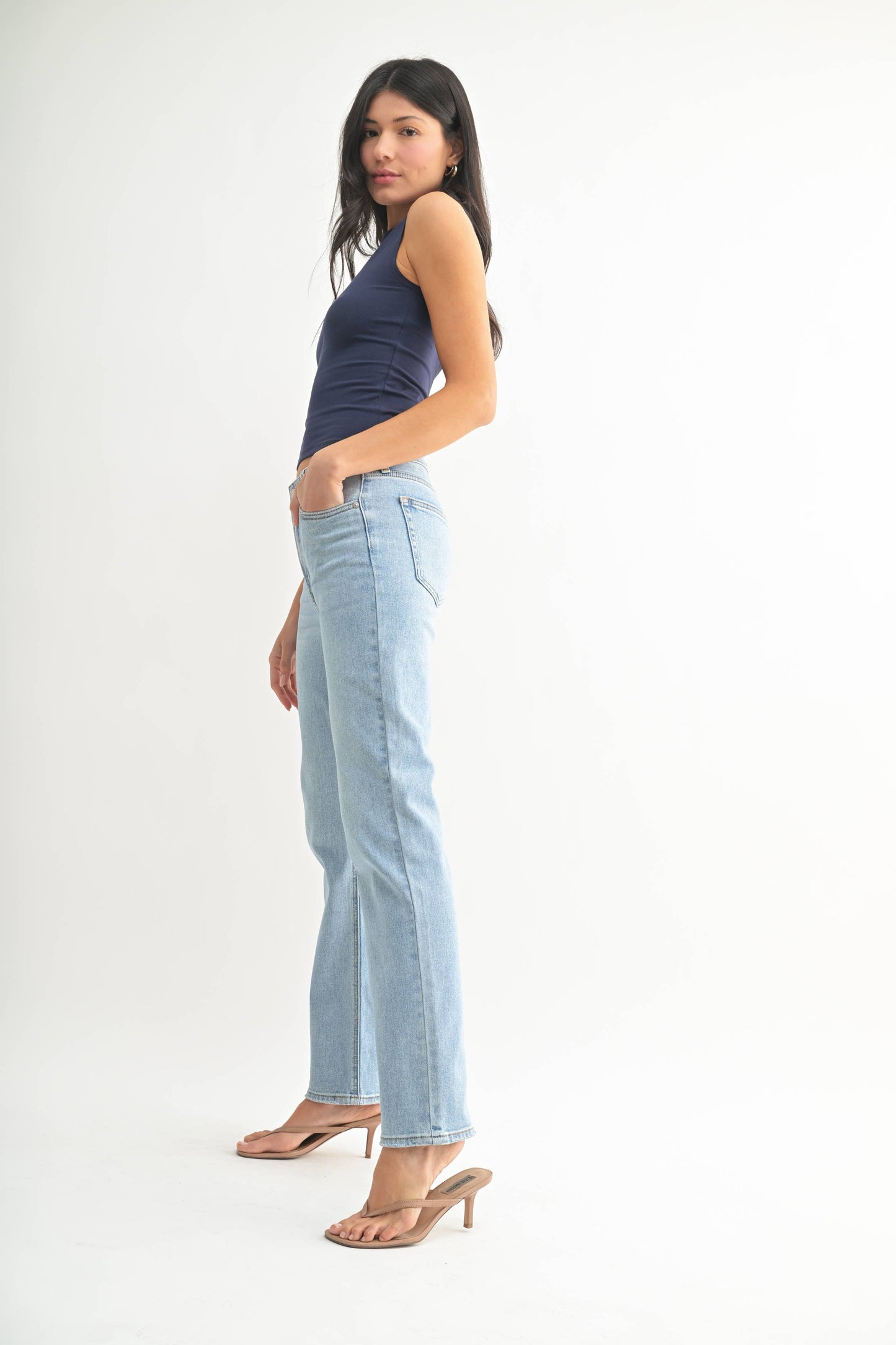 Light Denim Clean Stretch Straight Leg