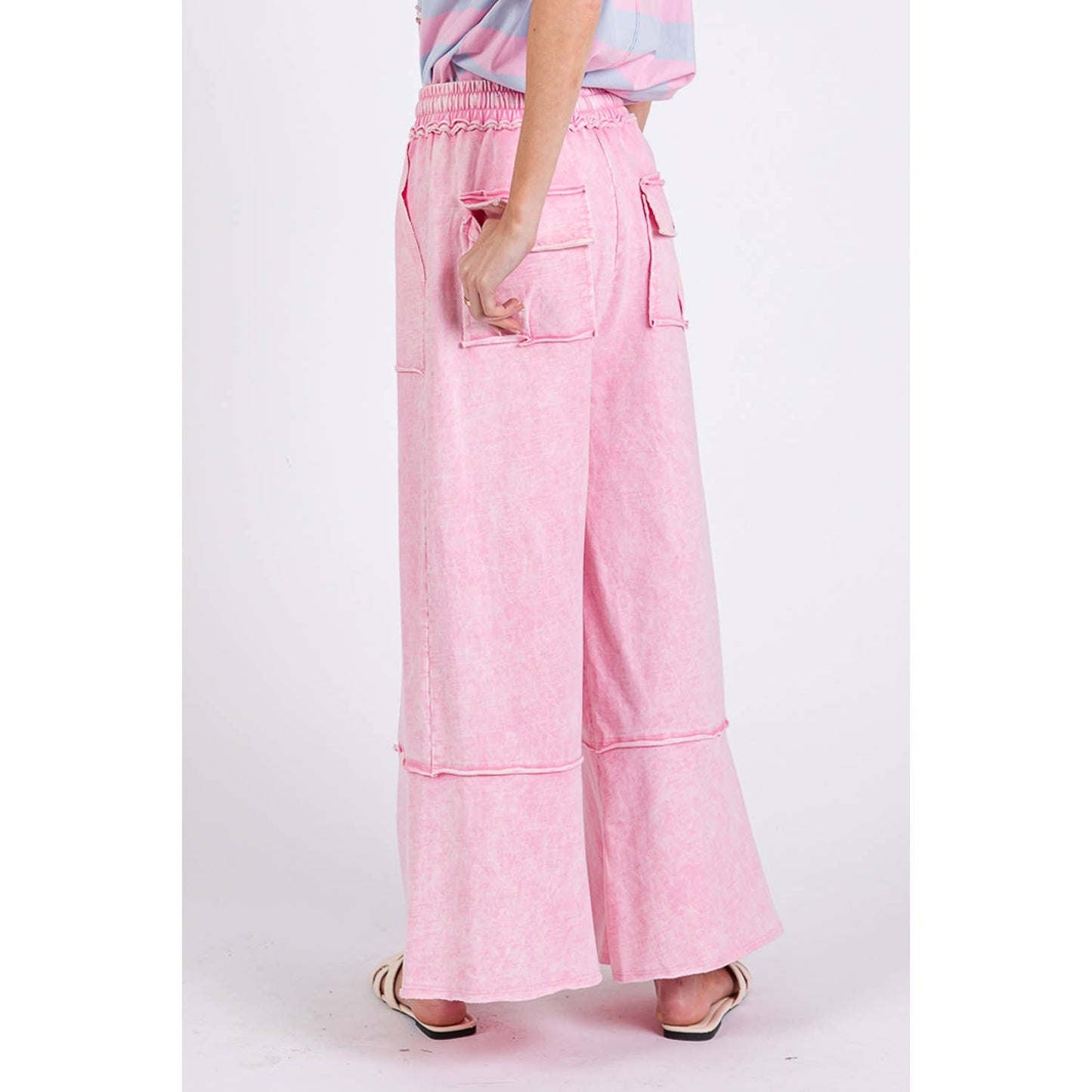 MINERAL WASHED TERRY KNIT PANTS