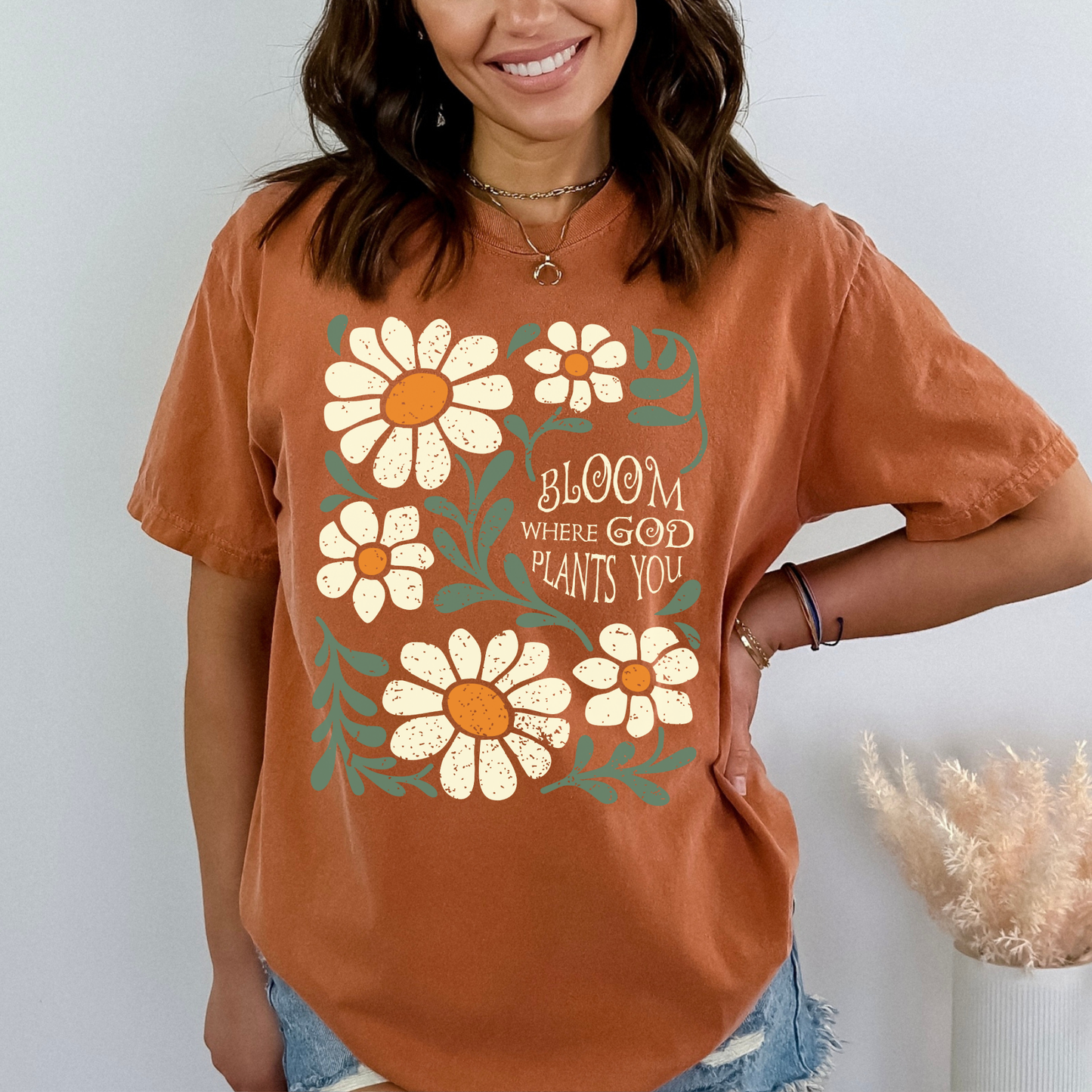 Bloom Where God Plants You Comfort Colors Christian T Shirt