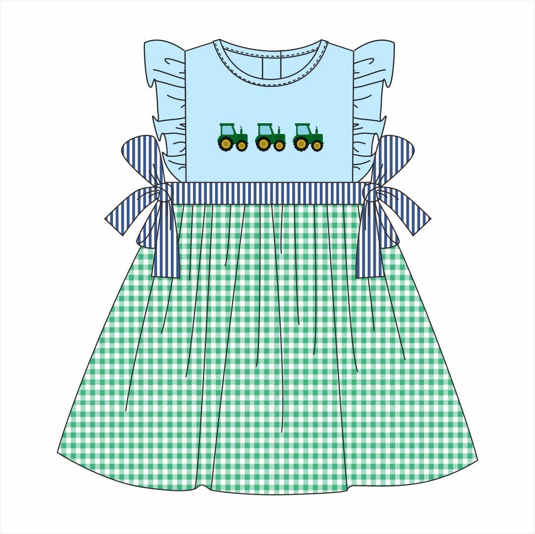 PO112: Hand Stitched Tractor Dress